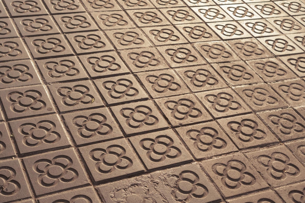 The iconic Panot de Flor tiles paving the streets of Barcelona